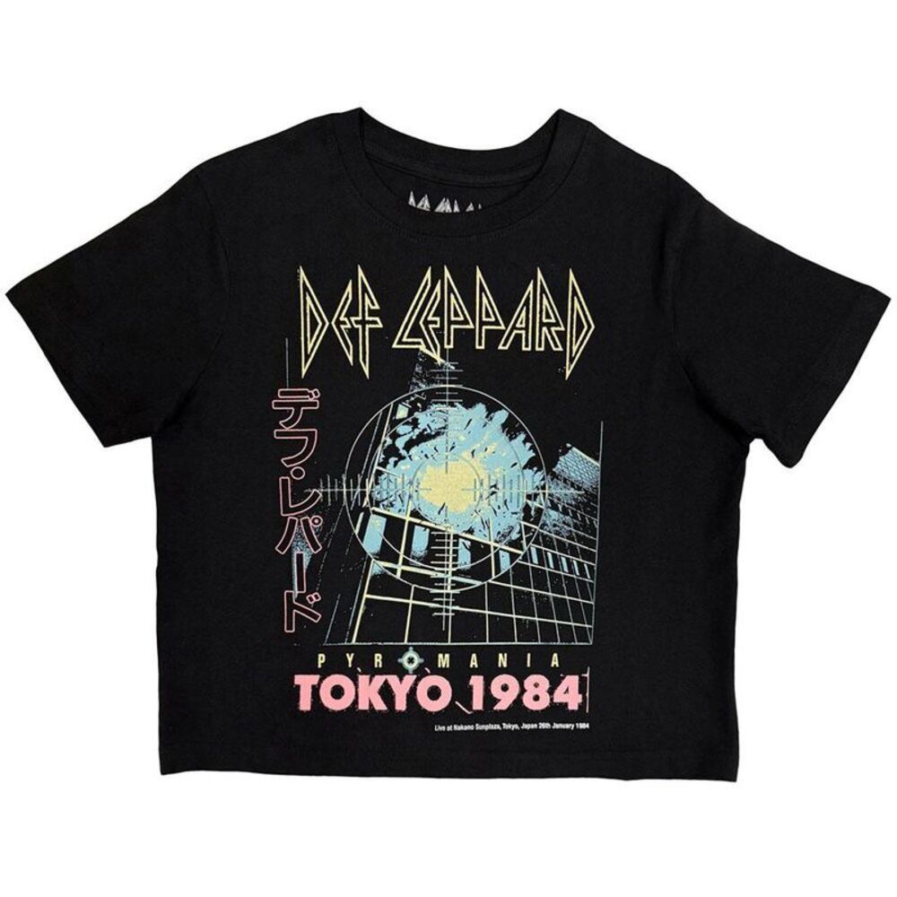 Def Leppard Womens/Ladies Tokyo Crop Top / Black